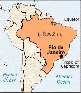 リオデジャネイロブラジルの地図
