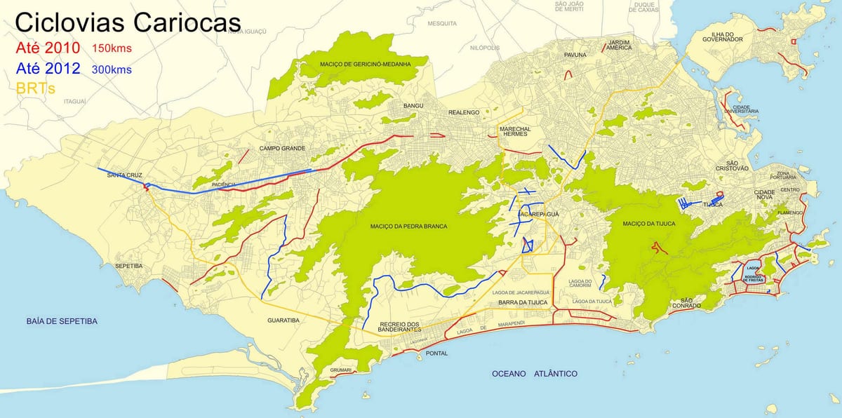 リオデジャネイロにバイクの地図