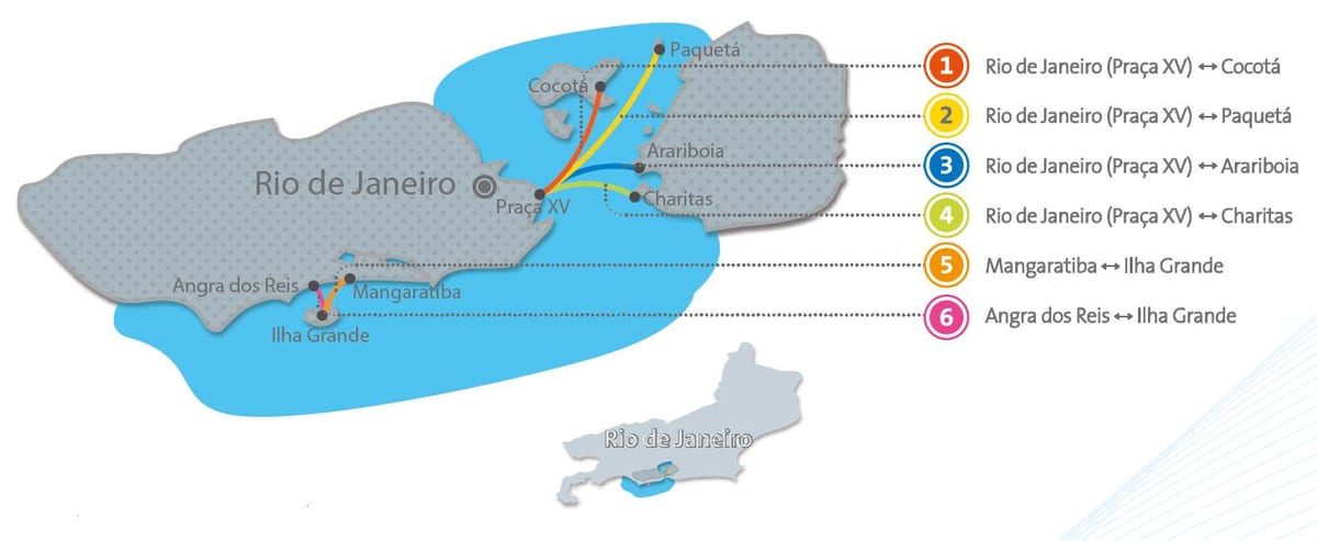 リオデジャネイロのボートの地図