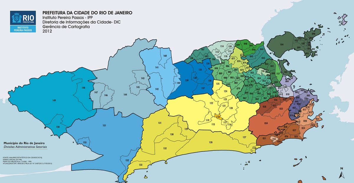 リオデジャネイロ地区の地図