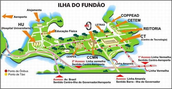 リオデジャネイロ市の学校を地図