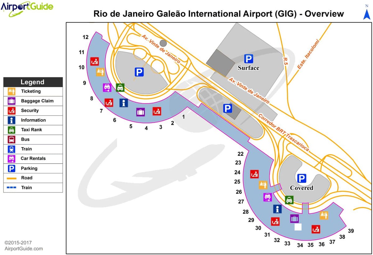 リオデジャネイロの空港地図