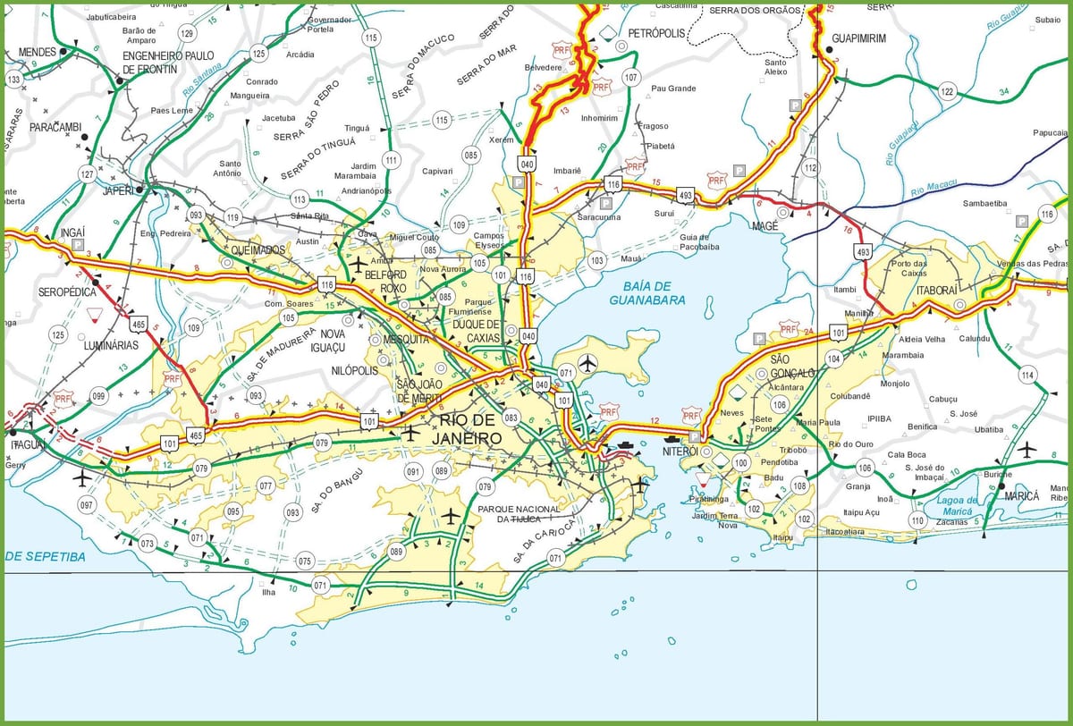 リオデジャネイロの道路地図