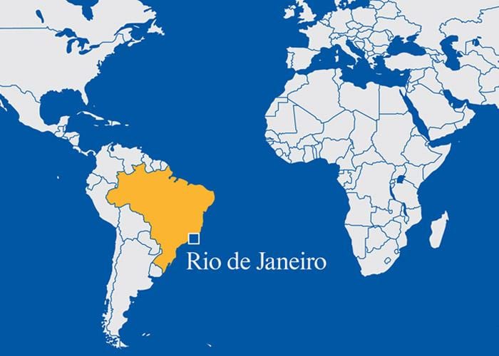世界地図のリオデジャネイロ