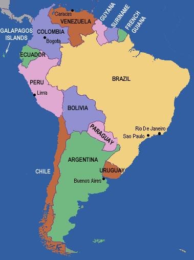 リオグランデ川の地図south america